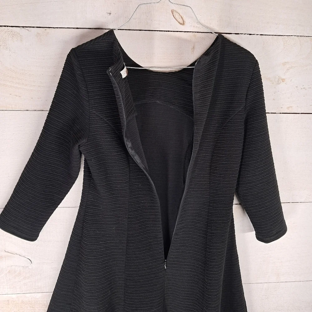 Calvin Klein Dress Womens Size 6 Black Career 3/4 Sleeve Ribbed